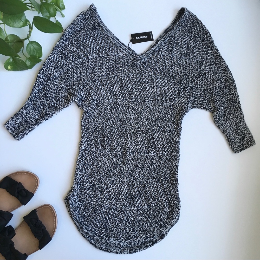Express | sweater cable knit black white
